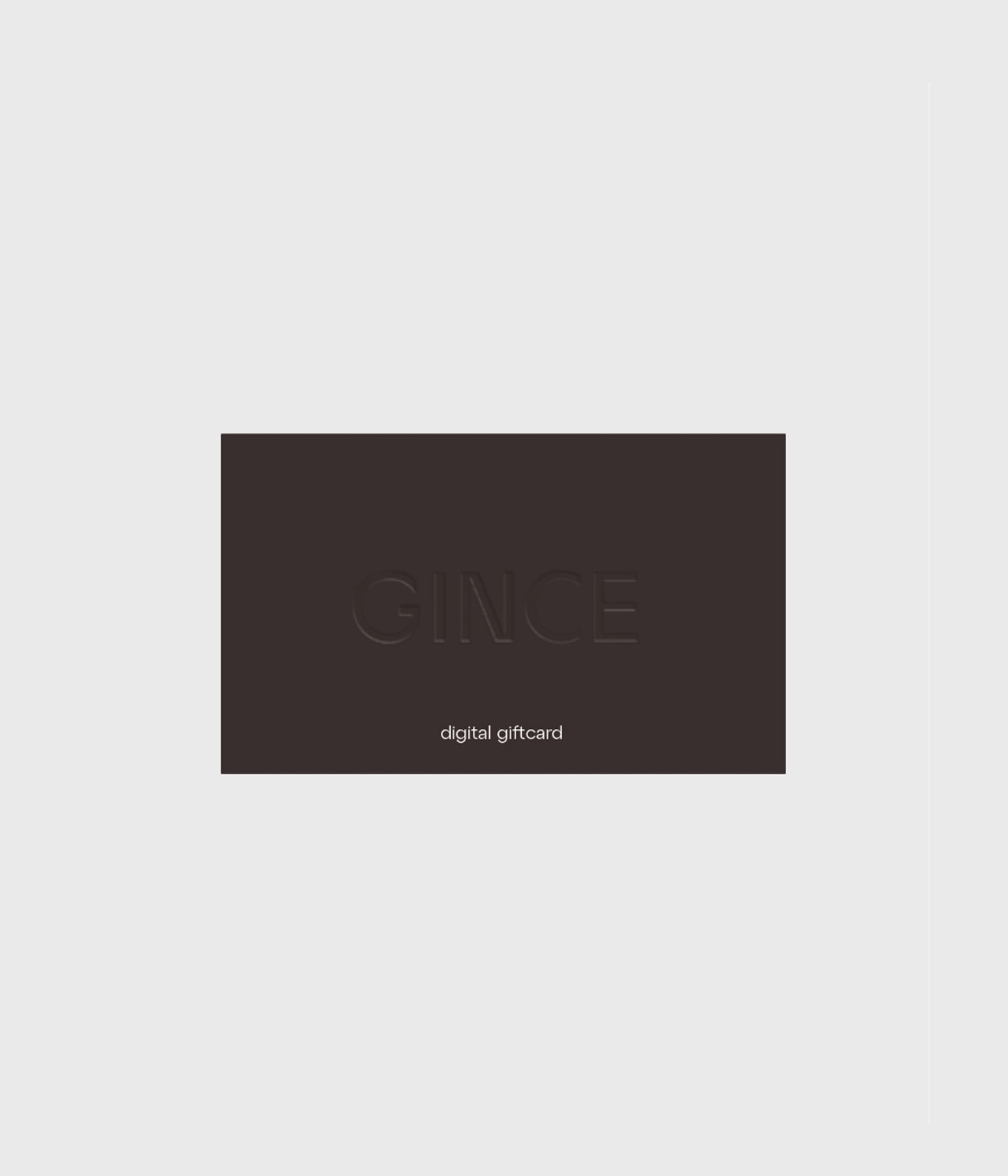 Gince digital gift card